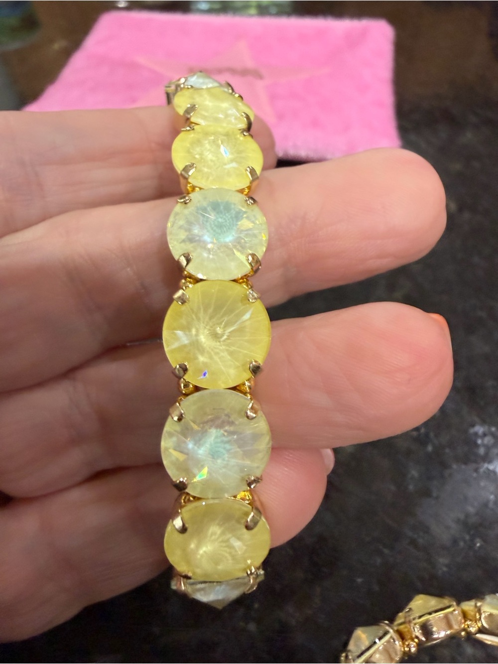 Yellow Australian Crystal Stretch Bracelet